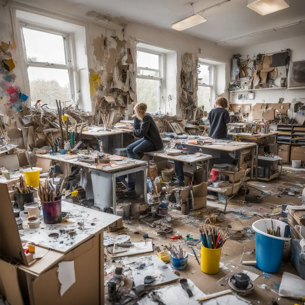 untidy art room